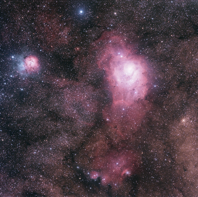 The Lagoon and Trifid Nebulae